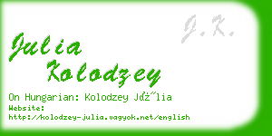 julia kolodzey business card